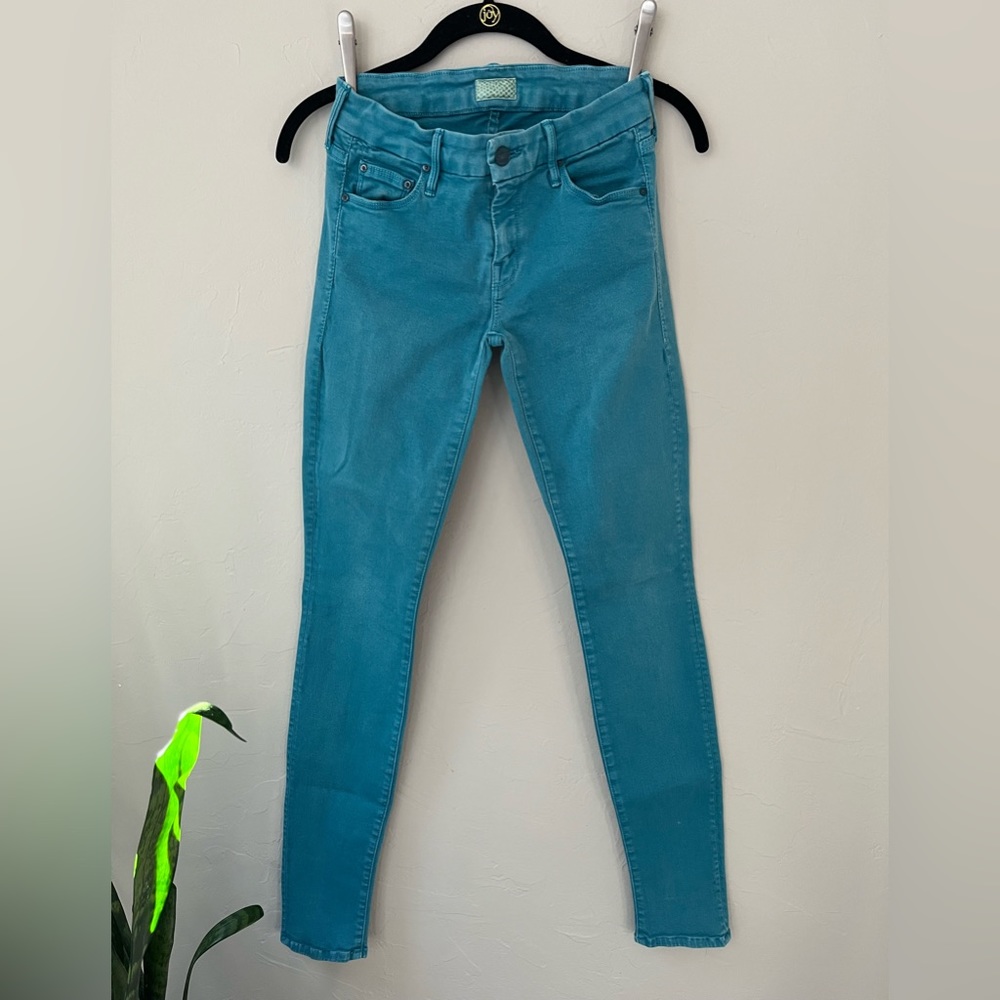 MOTHER THE LOOKER GAMES GIRLS PLAY JEANS IN DYE-BE TEAL 26